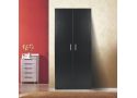 Freestanding 2 Door Wardrobe Cabinet / Pantry Cupboard with 4 Shelves - Rowan